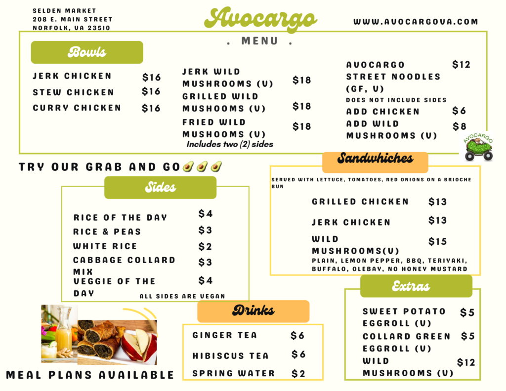 Avcoargo Selden Market Menu
